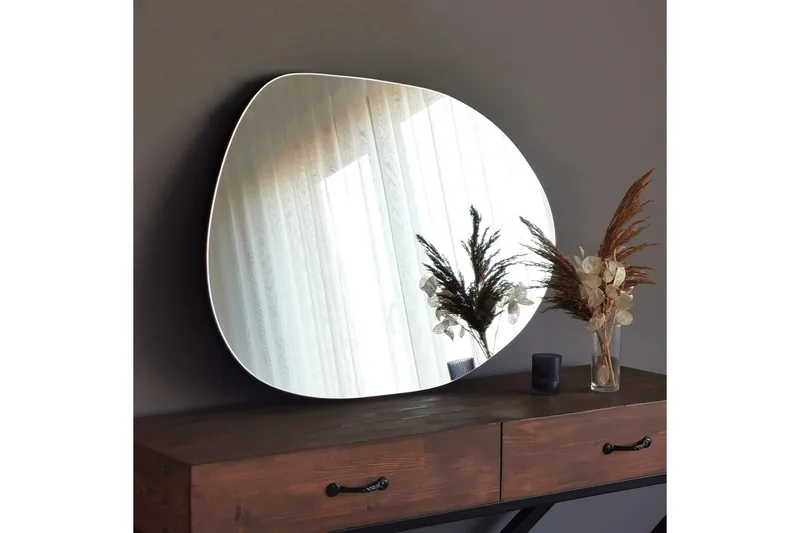 Asymmetrisk Spegel 75x55 cm - Svart - Inredning & dekor - Speglar - Väggspegel