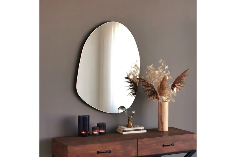 Asymmetrisk Spegel 75x55 cm - Svart - Inredning & dekor - Speglar - Väggspegel