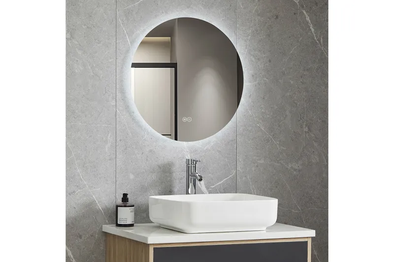 Badrumsspegel Rund 40 cm med LED-belysning och anti-fog - Inredning & dekor - Speglar - Väggspegel