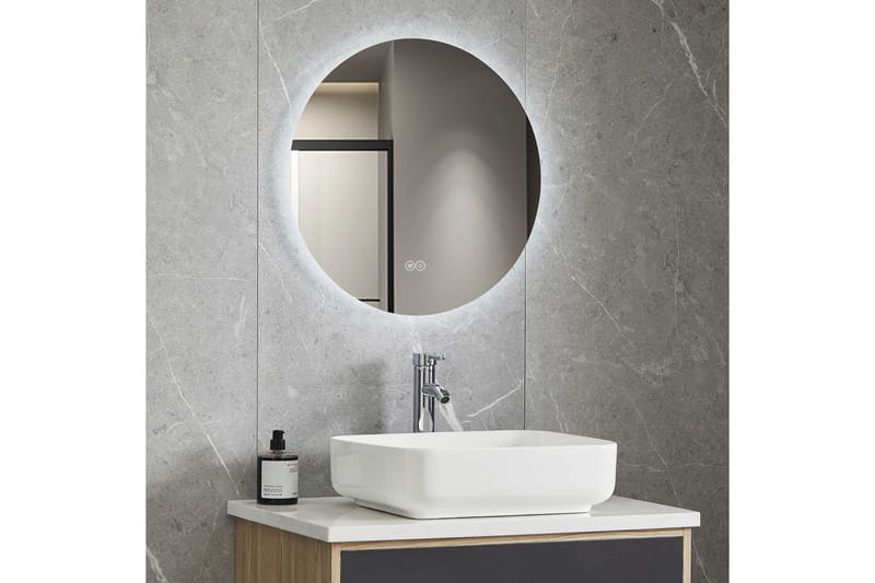 Badrumsspegel Rund 60 cm med LED-belysning och anti-fog - Inredning & dekor - Speglar - Väggspegel