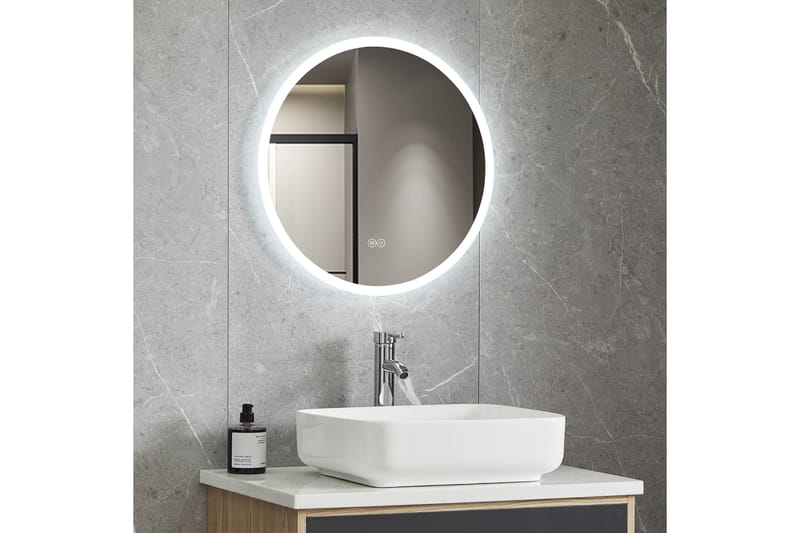 Badrumsspegel Rund 60 cm med LED-belysning och anti-fog - Inredning & dekor - Speglar - Väggspegel