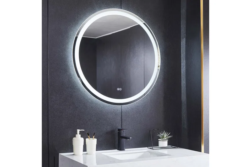 Badrumsspegel Rund 80 cm med LED-belysning, anti-fog och dimmer - Lyfco - Inredning & dekor - Speglar - Väggspegel