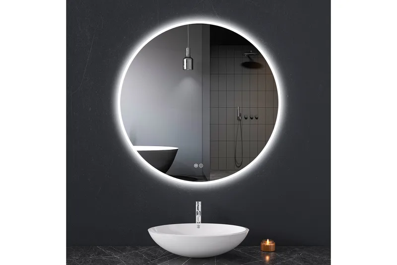 Badrumsspegel Rund 80 cm med LED-belysning och anti-fog - Lyfco - Inredning & dekor - Speglar - Väggspegel