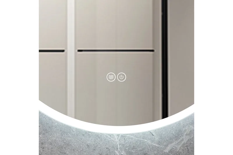 Badrumsspegel Rund 80 cm med LED-belysning och anti-fog - Inredning & dekor - Speglar - Väggspegel