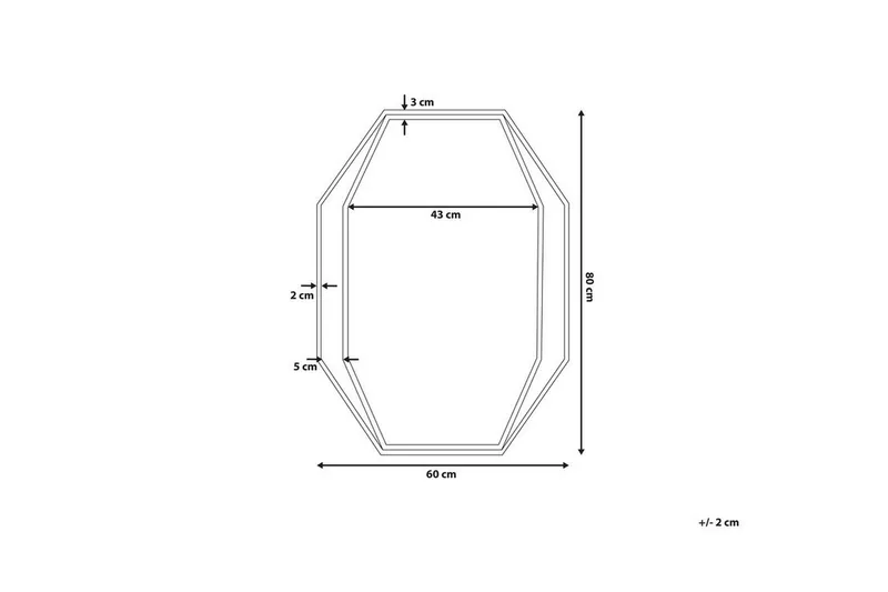 Bagron Spegel 80x60 cm - Grå - Inredning & dekor - Speglar - Väggspegel