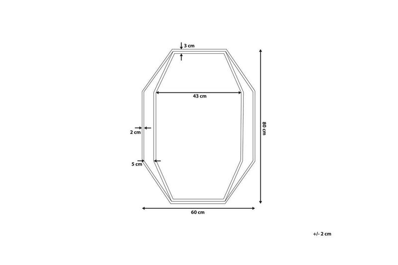 Bagron Spegel 80x60 cm - Grå - Inredning & dekor - Speglar - Väggspegel