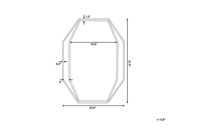 Bagron Spegel 80x60 cm - Grå - Inredning & dekor - Speglar - Väggspegel