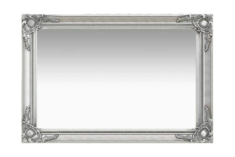 Väggspegel barockstil 60x40 cm silver - Väggspegel