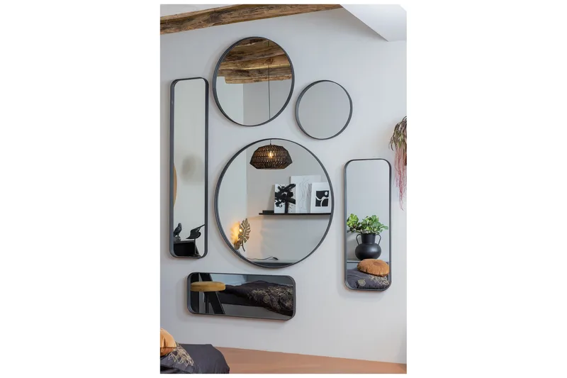 Biella Spegel 50 cm Rund - Svart - Inredning & dekor - Speglar - Väggspegel