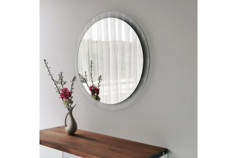 BLESSAC Väggspegel Rund 65 cm Härdat Glas - Inredning & dekor - Speglar - Väggspegel