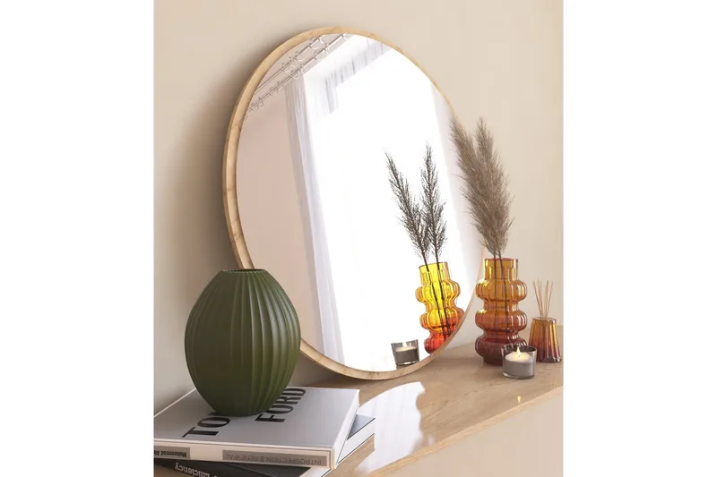 Buhem Spegel 60 cm Rund - Trä/Natur - Inredning & dekor - Speglar - Väggspegel