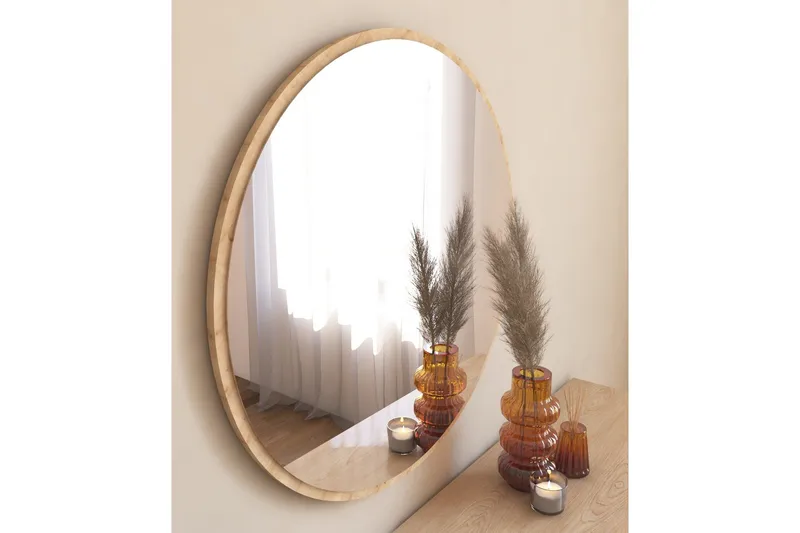 Buhem Spegel 60 cm Rund - Trä/Natur - Inredning & dekor - Speglar - Väggspegel