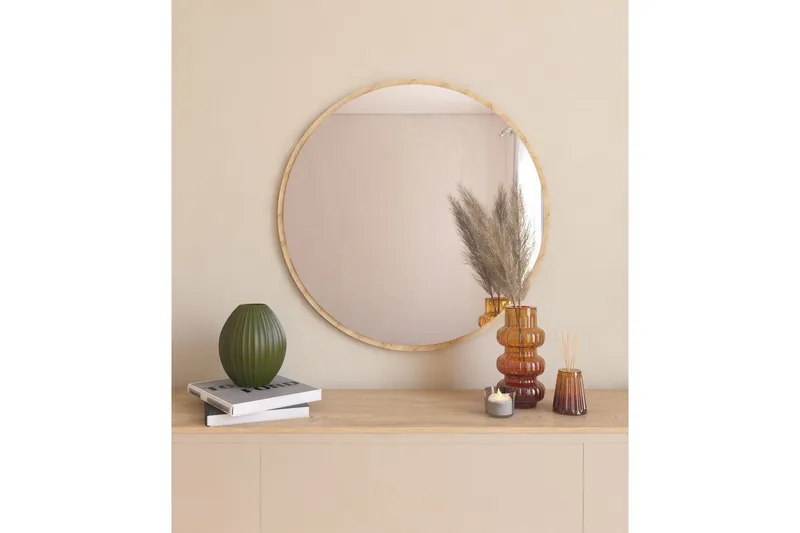Buhem Spegel 60 cm Rund - Trä/Natur - Inredning & dekor - Speglar - Väggspegel