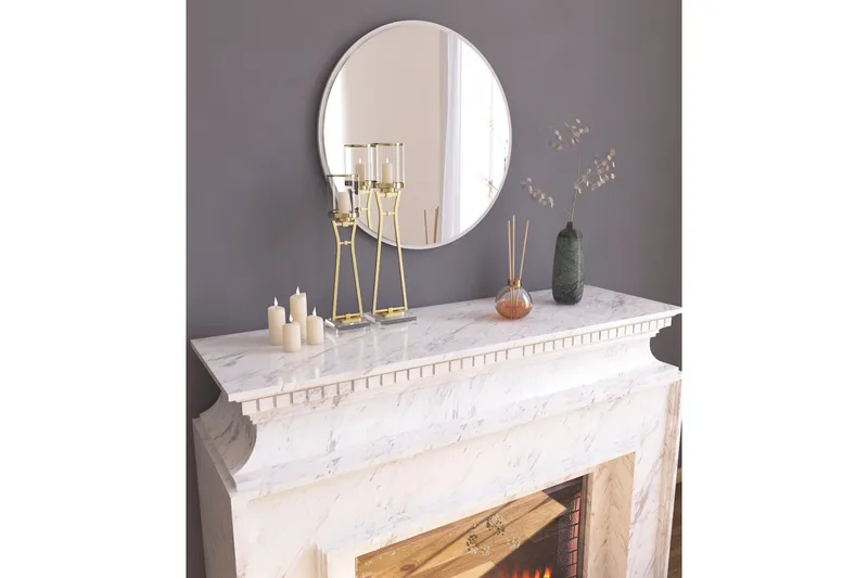 Buhem Spegel 60 cm Rund - Vit - Inredning & dekor - Speglar - Väggspegel