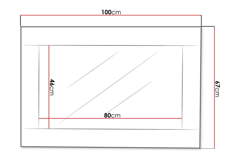 Cezar Spegel 100x2x44 cm - Beige/Grå - Inredning & dekor - Speglar - Väggspegel
