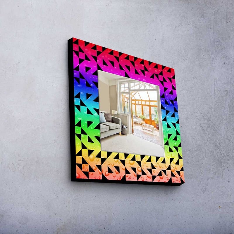 Dekorspegel 50x50 cm - Flerfärgad - Inredning & dekor - Speglar - Väggspegel