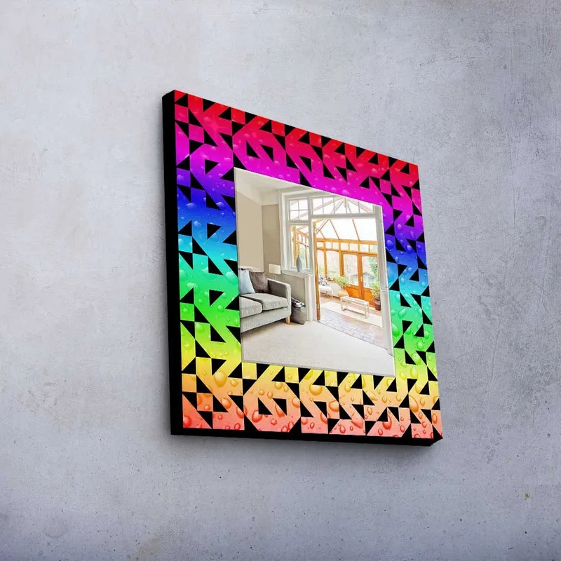 Dekorspegel 50x50 cm - Flerfärgad - Inredning & dekor - Speglar - Väggspegel