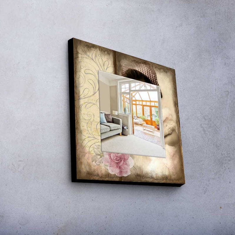 DEKORSPEGEL 50x50 cm Flerfärgad - Inredning & dekor - Speglar - Väggspegel
