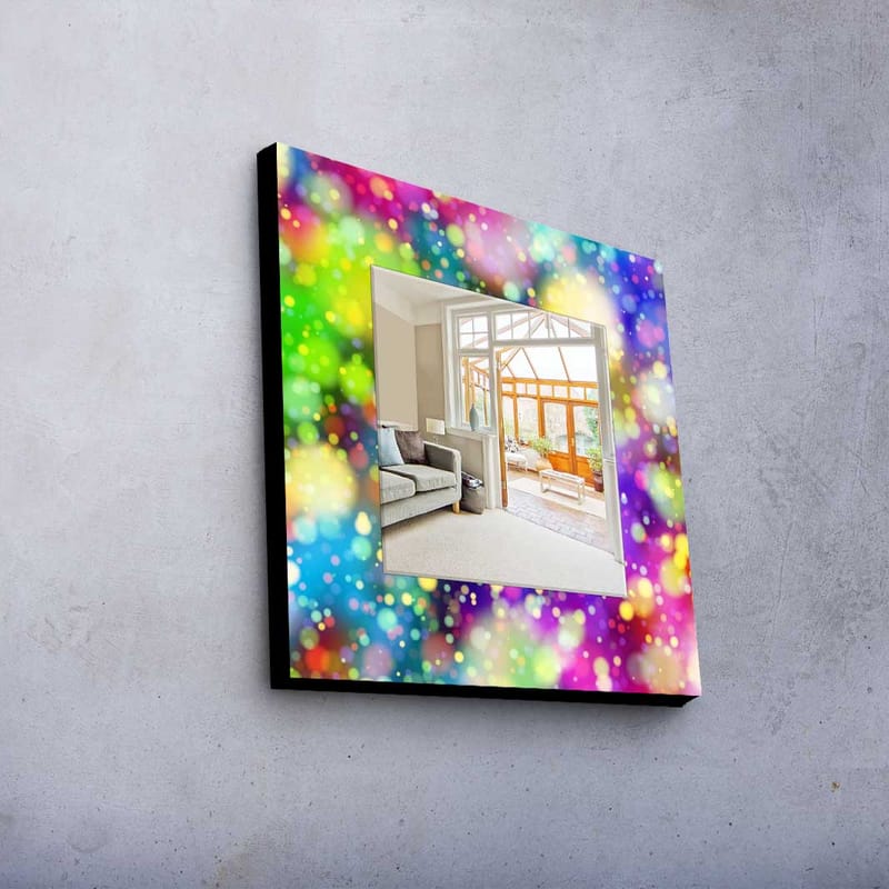 DEKORSPEGEL 50x50 cm Flerfärgad - Inredning & dekor - Speglar - Väggspegel