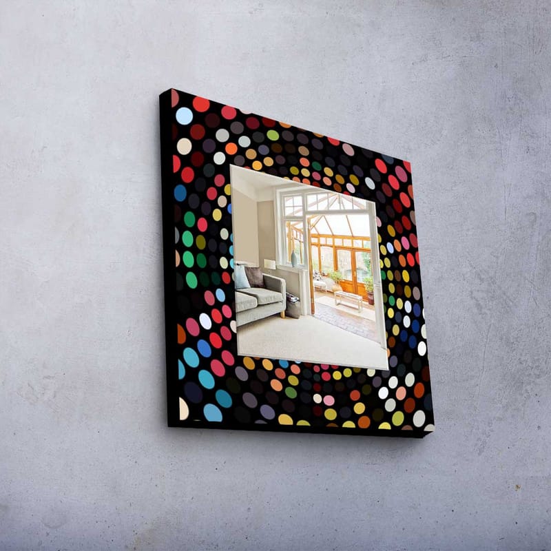 DEKORSPEGEL 50x50 cm Flerfärgad - Inredning & dekor - Speglar - Väggspegel