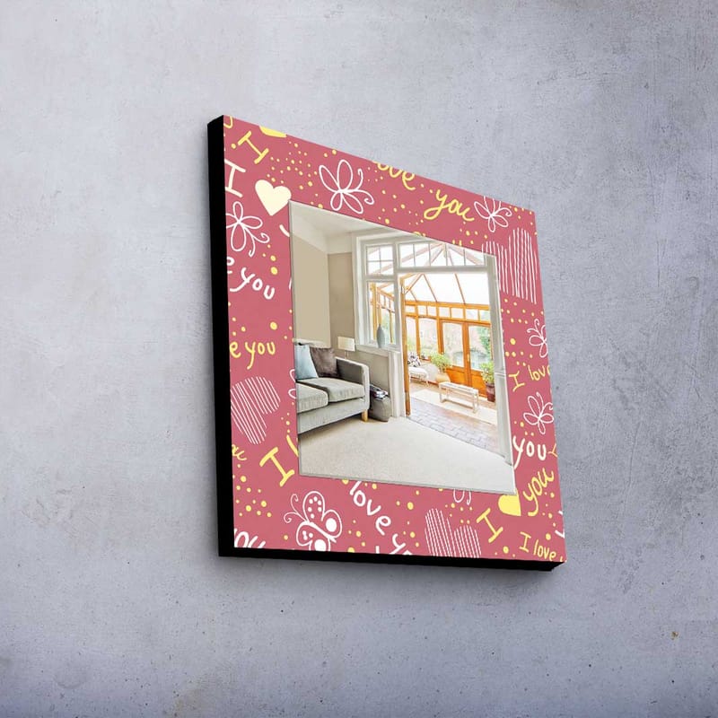 DEKORSPEGEL 50x50 cm Flerfärgad - Inredning & dekor - Speglar - Väggspegel