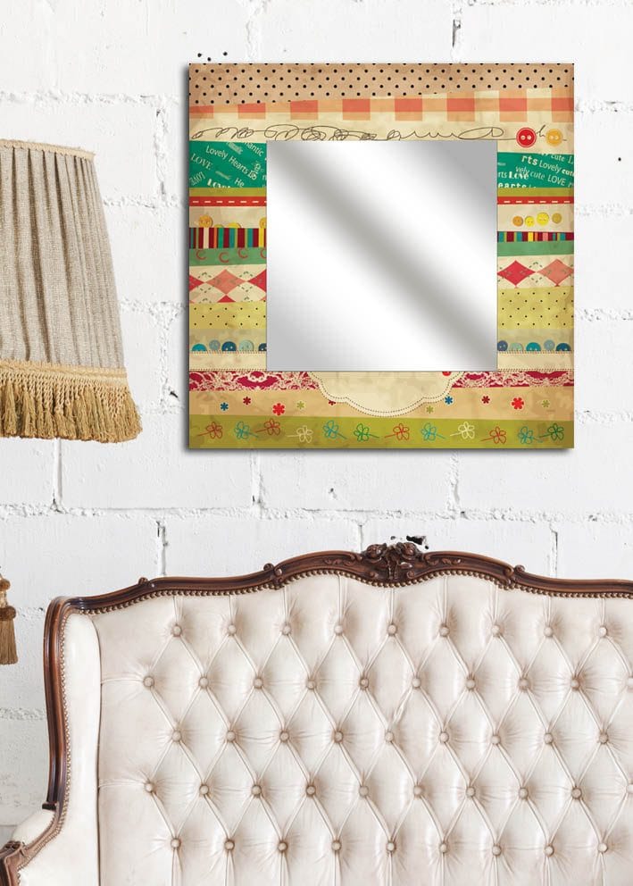 Dekorspegel 50x50 cm, Flerfärgad