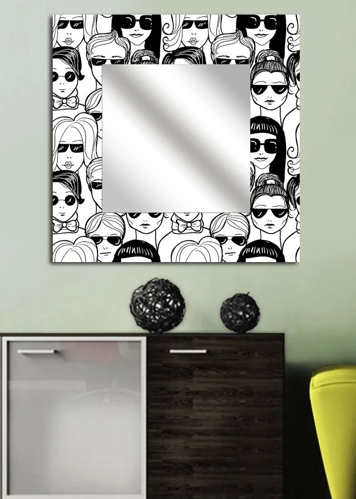 Dekorspegel 50x50 cm, Flerfärgad