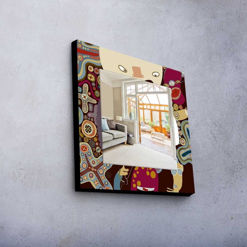 Dekorspegel 50x50 cm - Flerfärgad - Inredning & dekor - Speglar - Väggspegel