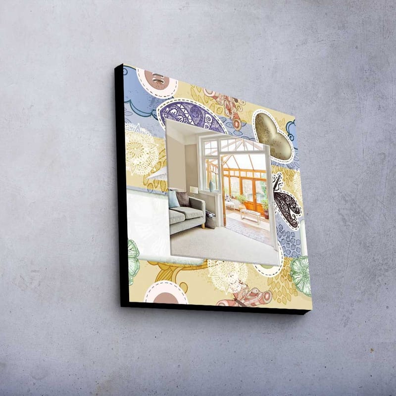 Dekorspegel 50x50 cm - Flerfärgad - Inredning & dekor - Speglar - Väggspegel