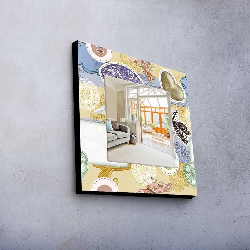 Dekorspegel 50x50 cm - Flerfärgad - Inredning & dekor - Speglar - Väggspegel