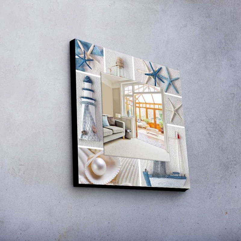 Dekorspegel 50x50 cm - Flerfärgad - Inredning & dekor - Speglar - Väggspegel