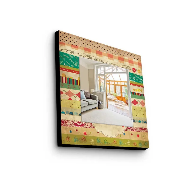 Dekorspegel 50x50 cm, Flerfärgad