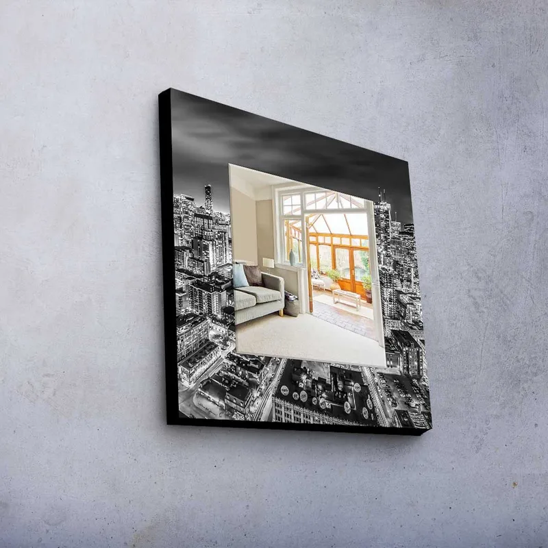 Dekorspegel 50x50 cm - Flerfärgad - Inredning & dekor - Speglar - Väggspegel