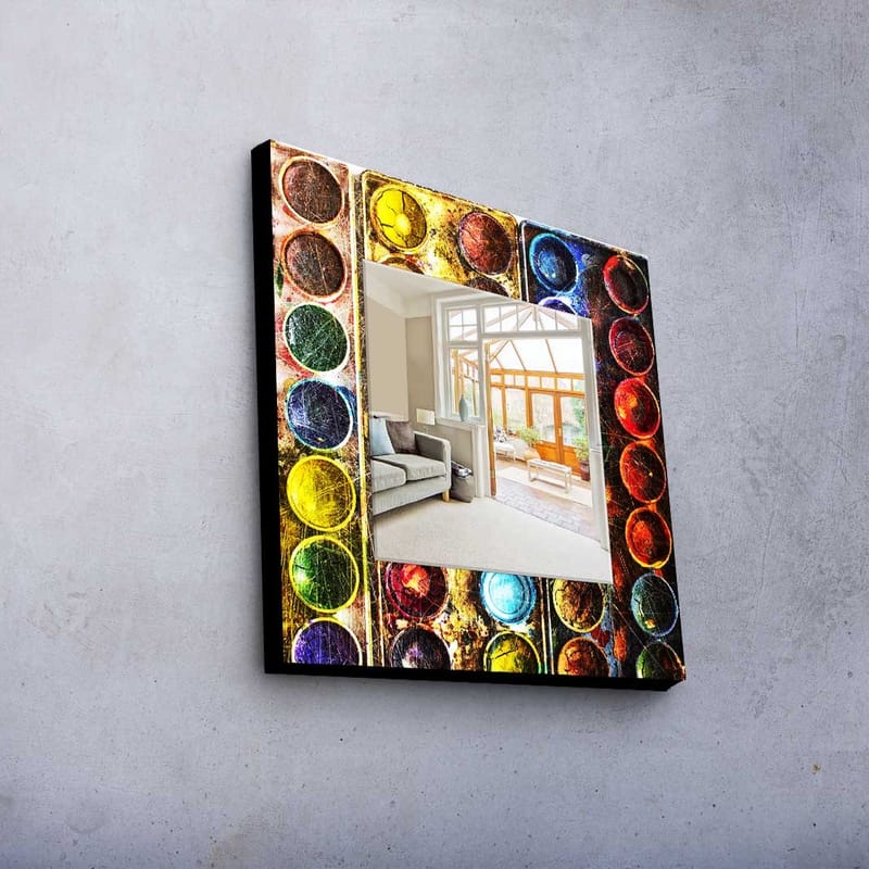 Dekorspegel 50x50 cm - Flerfärgad - Inredning & dekor - Speglar - Väggspegel