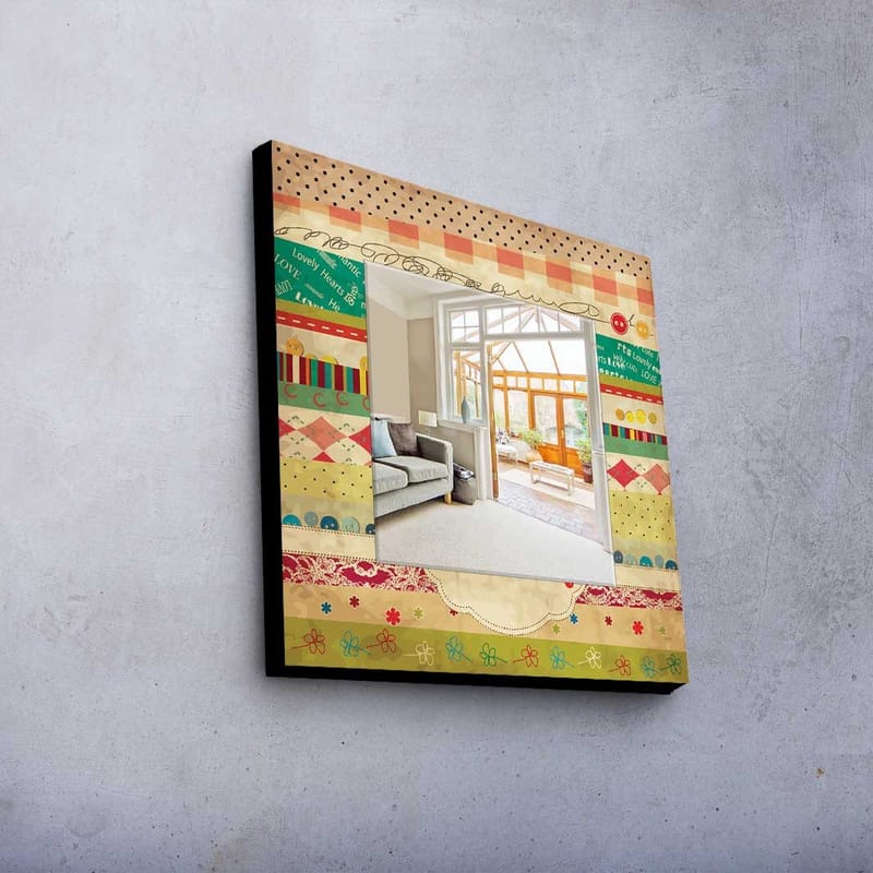 Dekorspegel 50x50 cm - Flerfärgad - Inredning & dekor - Speglar - Väggspegel