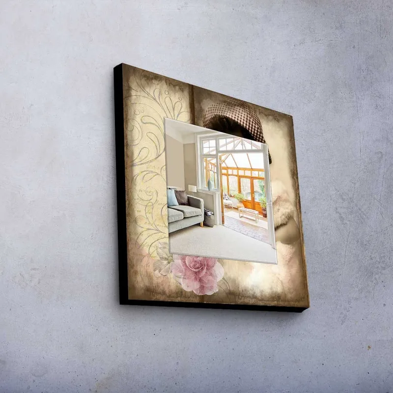 Dekorspegel 50x50 cm - Flerfärgad - Inredning & dekor - Speglar - Väggspegel