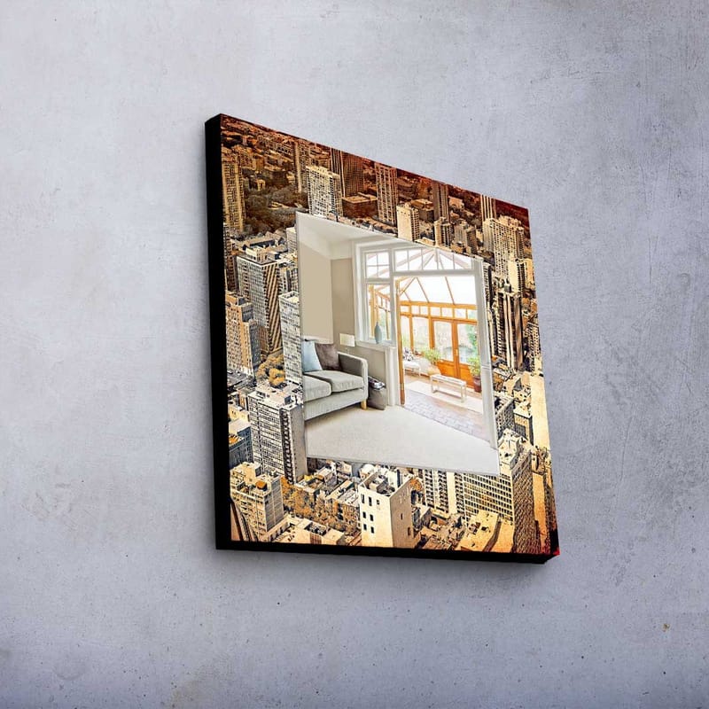 Dekorspegel 50x50 cm - Flerfärgad - Inredning & dekor - Speglar - Väggspegel