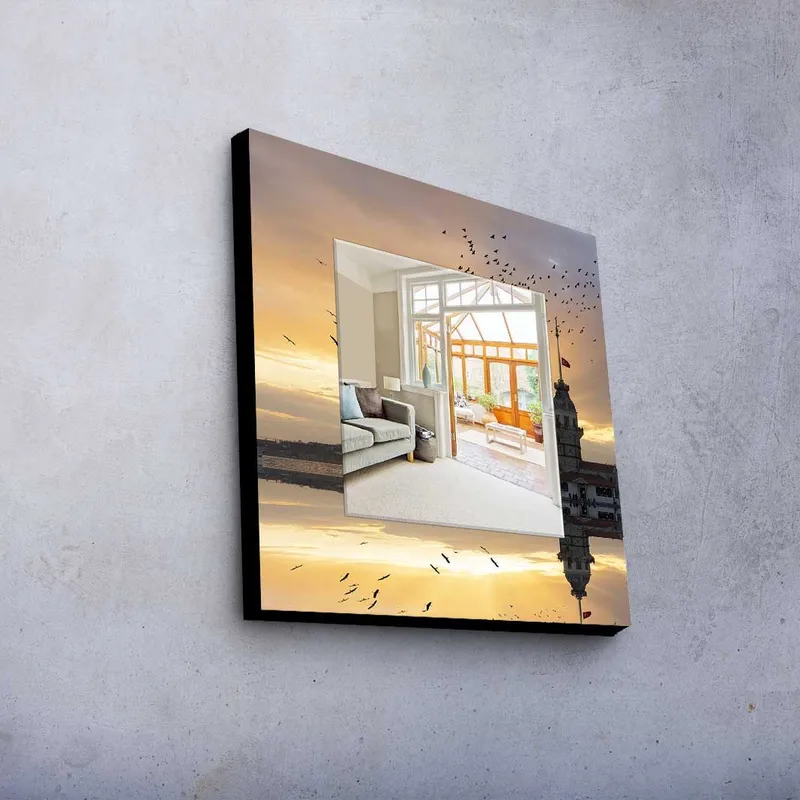 Dekorspegel 50x50 cm - Flerfärgad - Inredning & dekor - Speglar - Väggspegel