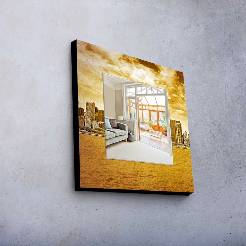 Dekorspegel 50x50 cm - Flerfärgad - Inredning & dekor - Speglar - Väggspegel