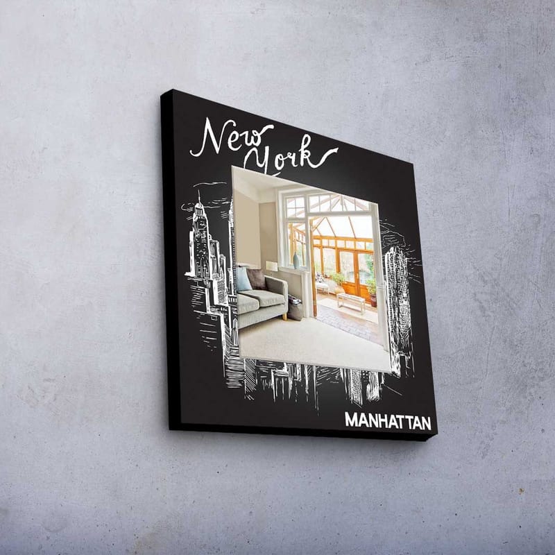 Dekorspegel 50x50 cm - Flerfärgad - Inredning & dekor - Speglar - Väggspegel