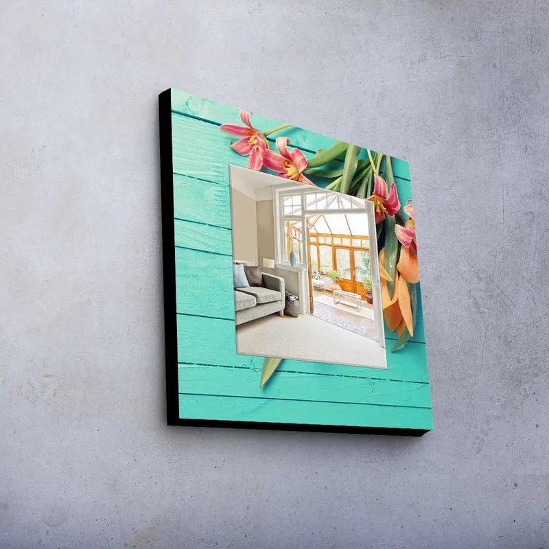 Dekorspegel 50x50 cm - Flerfärgad - Inredning & dekor - Speglar - Väggspegel