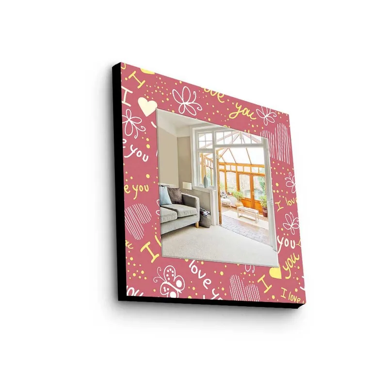 Dekorspegel 50x50 cm - Flerfärgad - Inredning & dekor - Speglar - Väggspegel