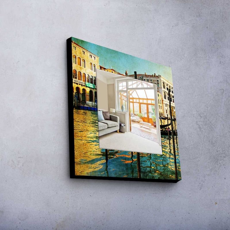 Dekorspegel 50x50 cm - Flerfärgad - Inredning & dekor - Speglar - Väggspegel