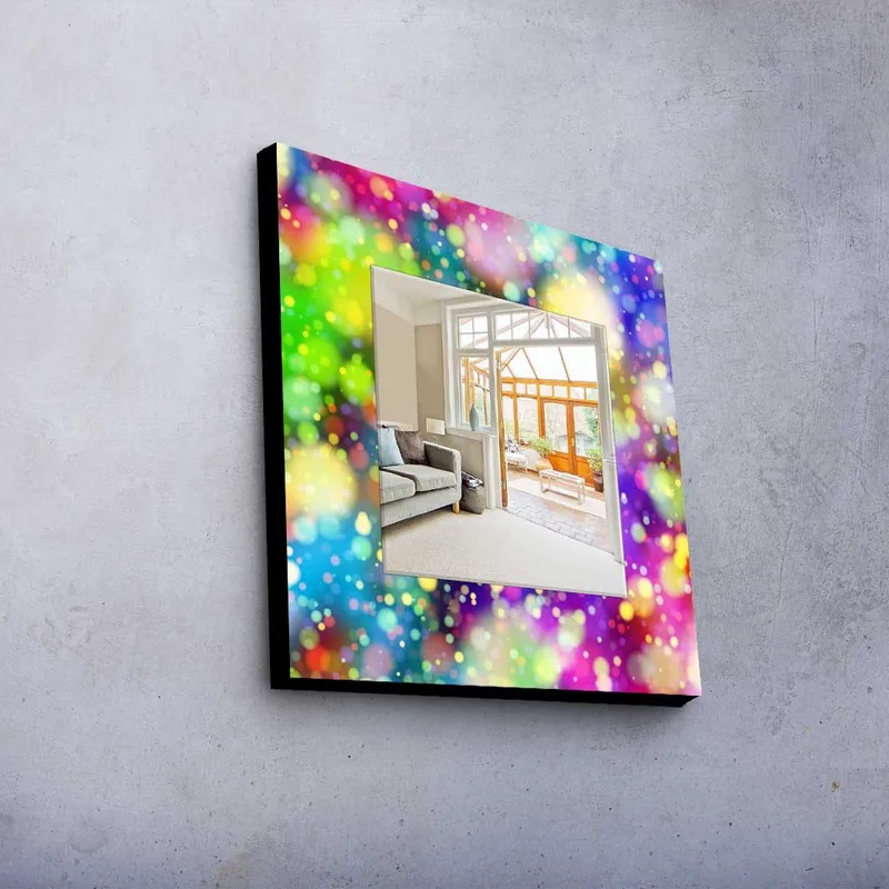 Dekorspegel 50x50 cm - Flerfärgad - Inredning & dekor - Speglar - Väggspegel