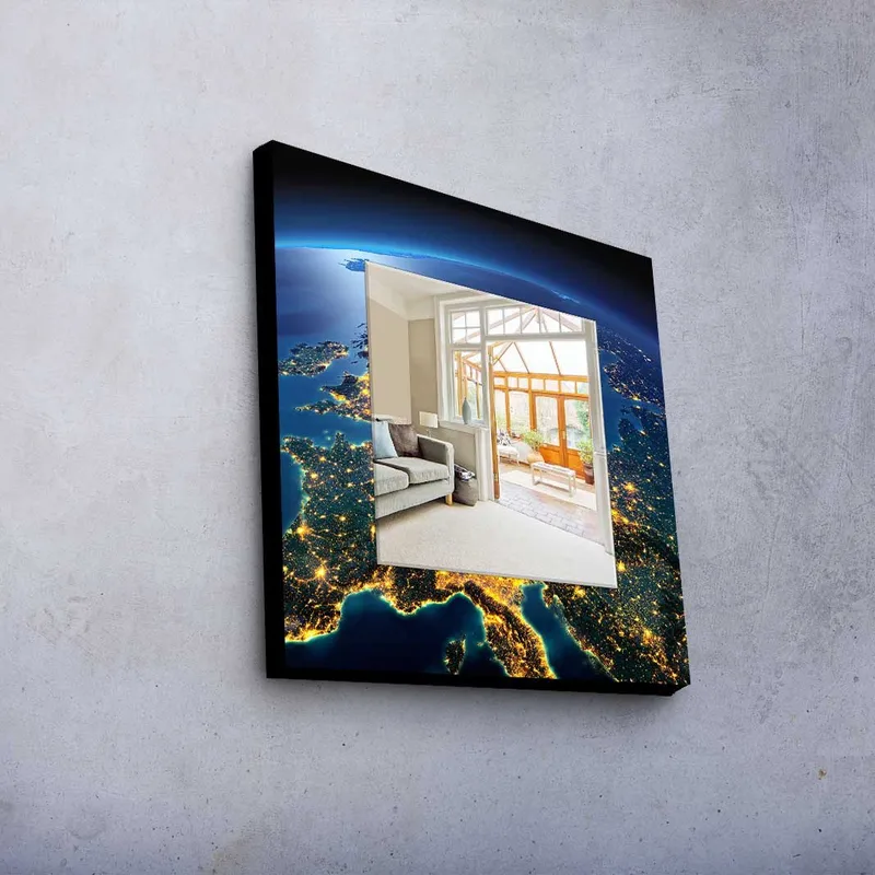 Dekorspegel 50x50 cm - Flerfärgad - Inredning & dekor - Speglar - Väggspegel