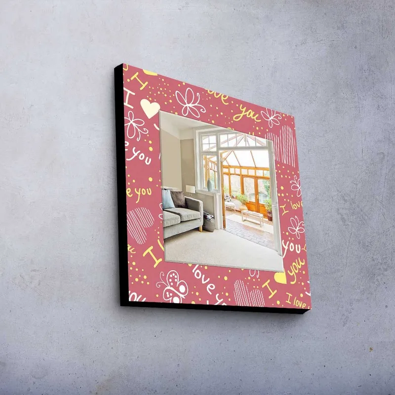 Dekorspegel 50x50 cm - Flerfärgad - Inredning & dekor - Speglar - Väggspegel