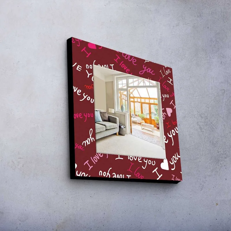 Denisova Dekorspegel 50x50 cm Christmas - Spegelglas/Tyg/Flerfärgad - Inredning & dekor - Speglar - Väggspegel