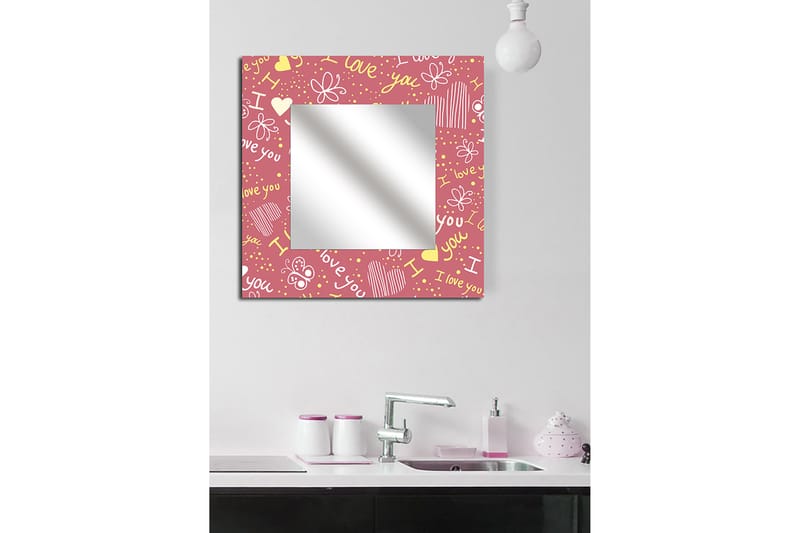 ELISTA Dekorspegel 50x50 cm Christmas Love Plexiglas - Inredning & dekor - Speglar - Väggspegel
