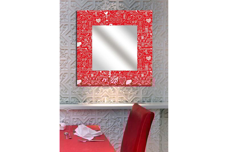 ELISTA Dekorspegel 50x50 cm Christmas Love Plexiglas - Inredning & dekor - Speglar - Väggspegel