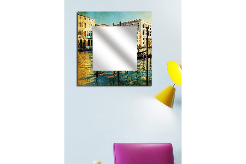 ELISTA Dekorspegel 50x50 cm City Plexiglas/Flerfärgad - Väggspegel